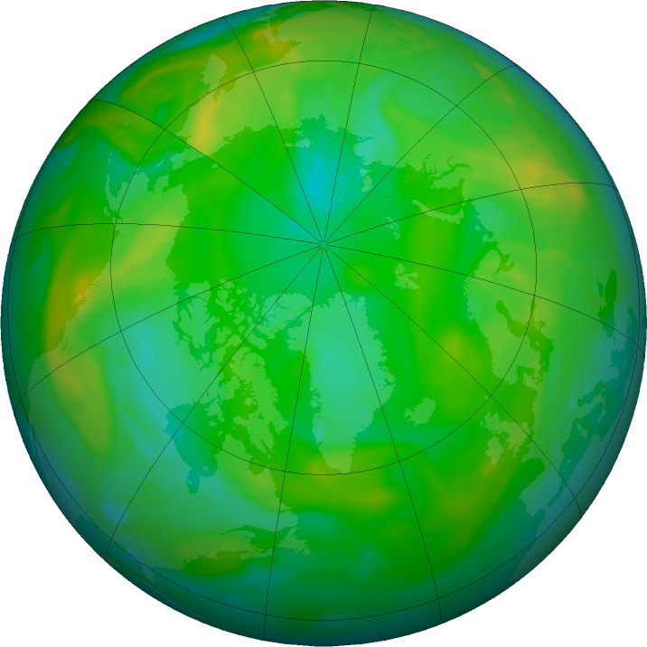 Arctic ozone map for 01 July 2020